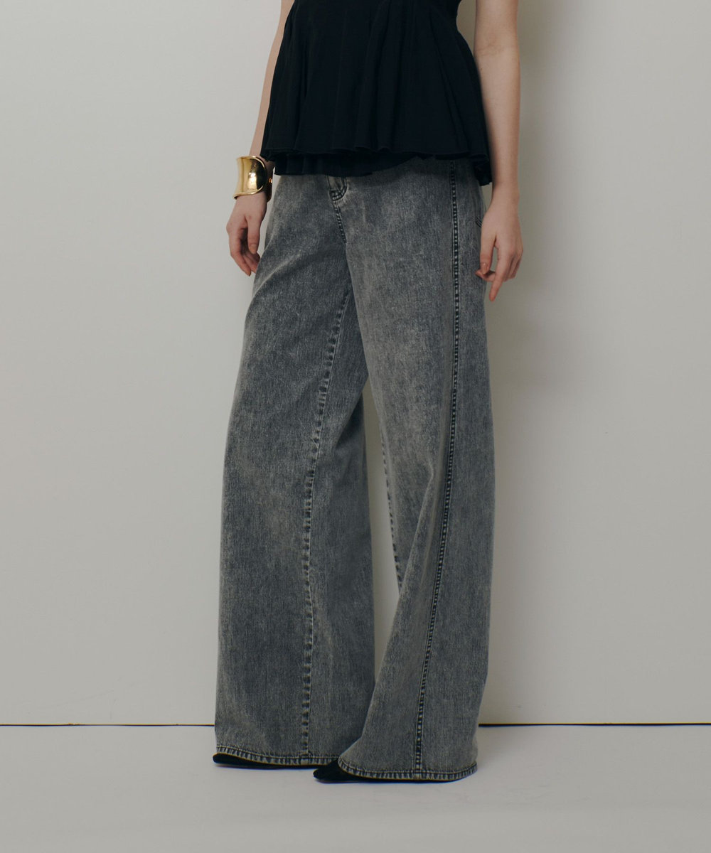 allureville デニムバギーパンツ ブラック (95)