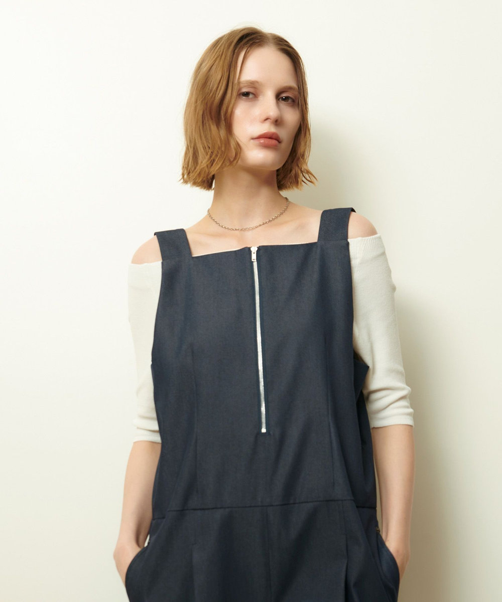 allureville リジッドデニムライクオールインワン ネイビー (65)