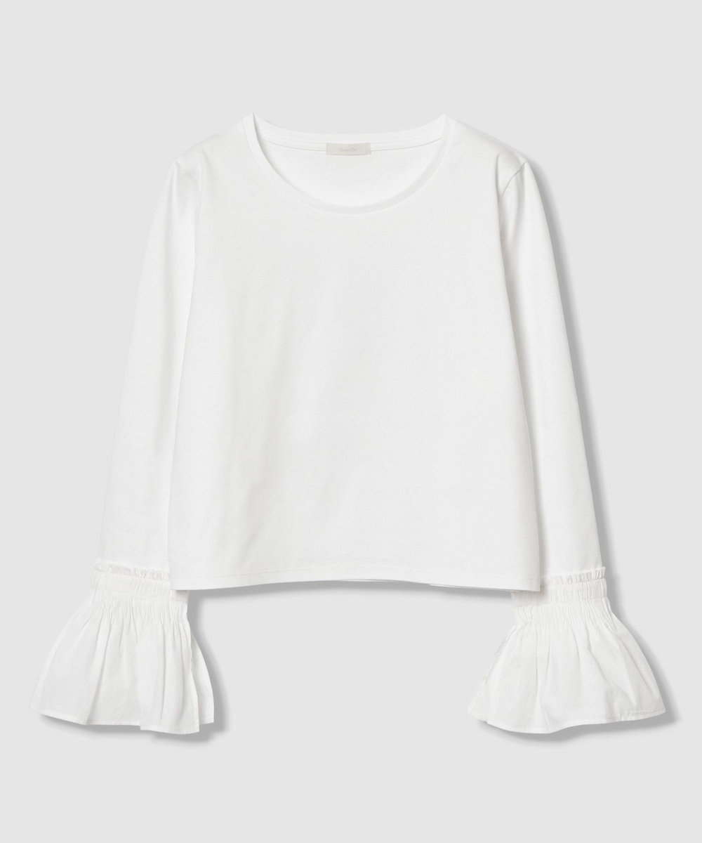 allureville 刺繍プリーツカフスプルオーバー オフホワイト (02)