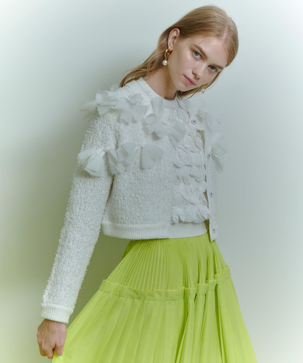 LOULOU WILLOUGHBY 【LOULOU WILLOUGHBY】ペタルパピヨンカーディガン オフホワイト (02)