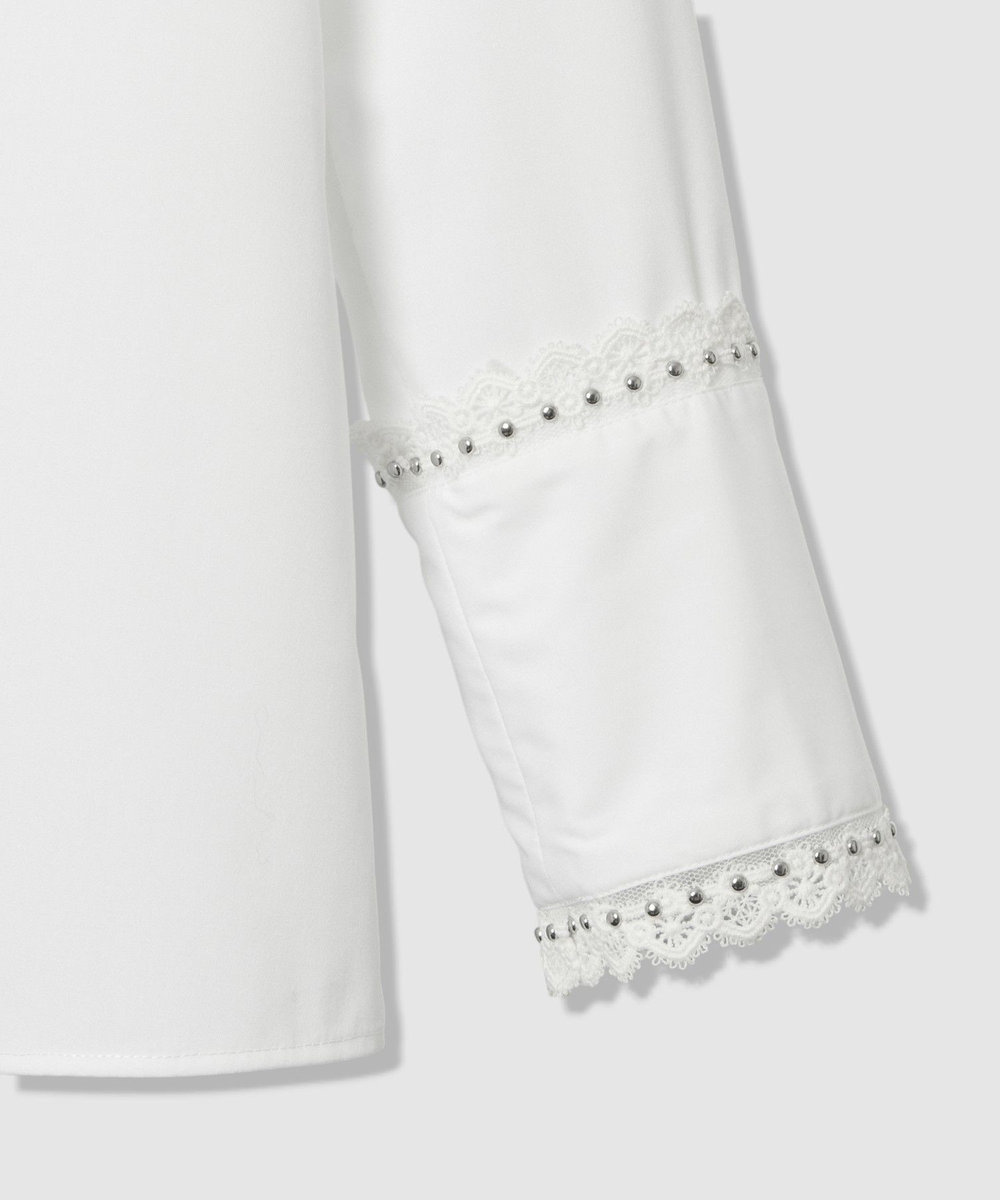 LOULOU WILLOUGHBY 【LOULOU WILLOUGHBY】レーストリミングシャツ オフホワイト (02)