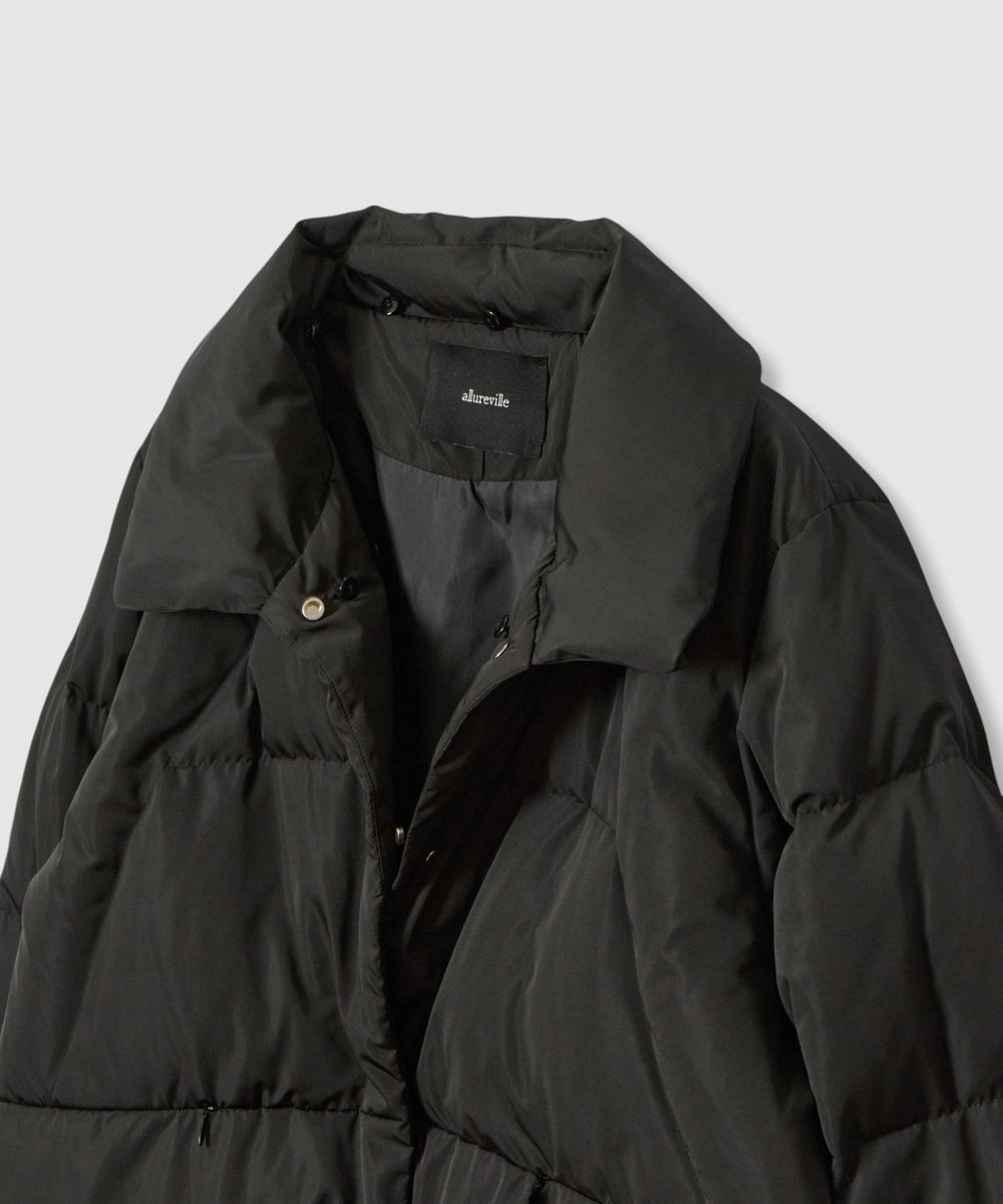 allureville ファーカラーショートダウンコート ブラック (95)