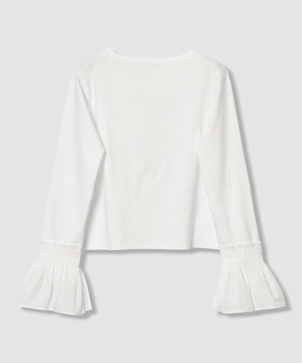 allureville 刺繍プリーツカフスプルオーバー オフホワイト (02)