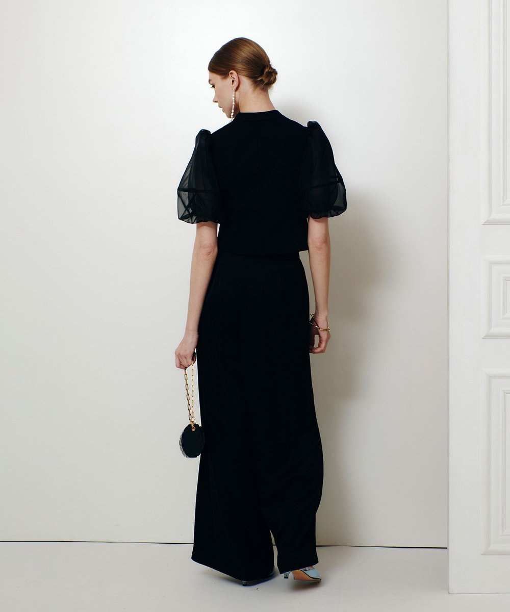 LOULOU WILLOUGHBY 【LOULOU WILLOUGHBY】サテンタックパンツ ブラック (95)