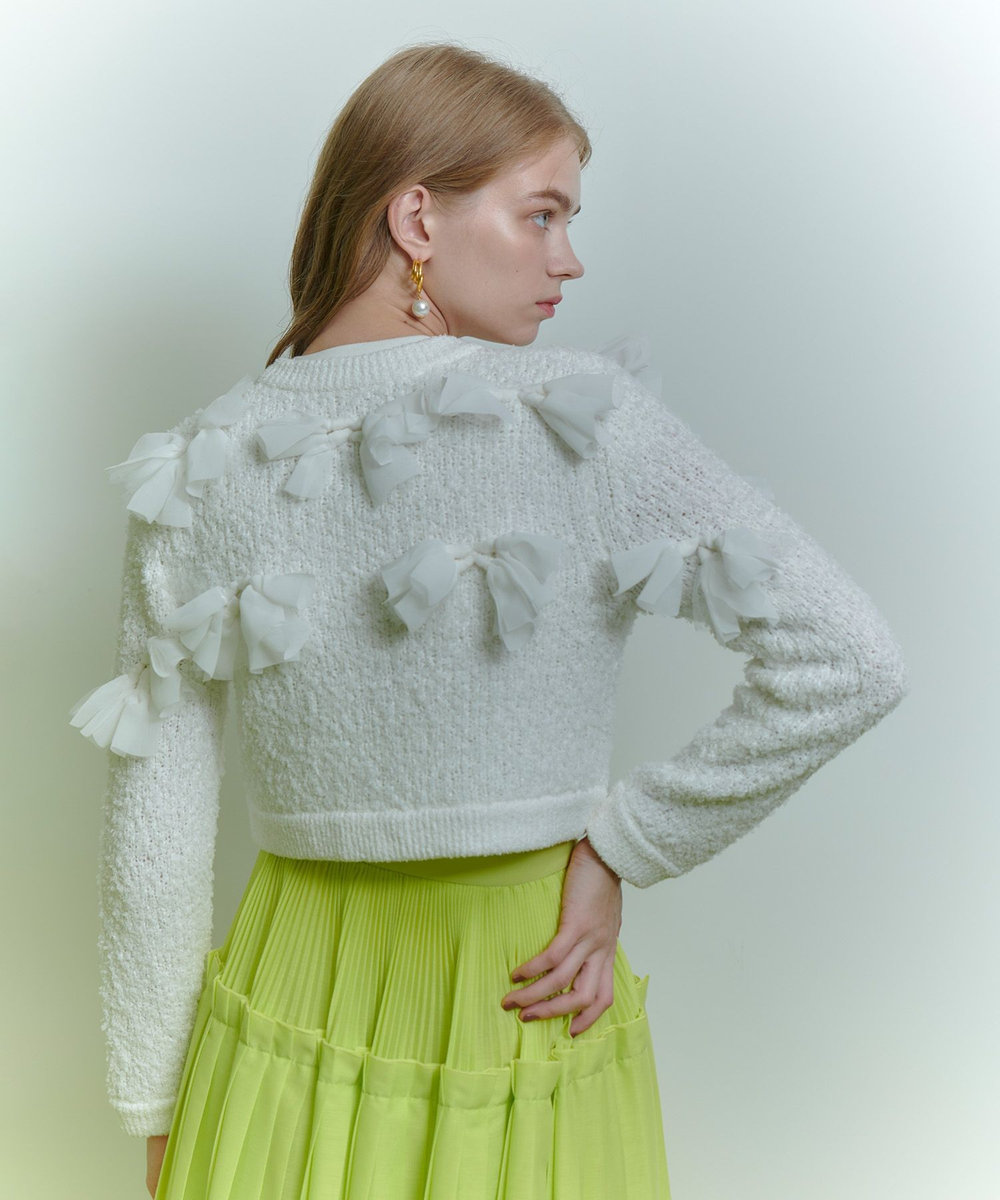 LOULOU WILLOUGHBY 【LOULOU WILLOUGHBY】ペタルパピヨンカーディガン オフホワイト (02)