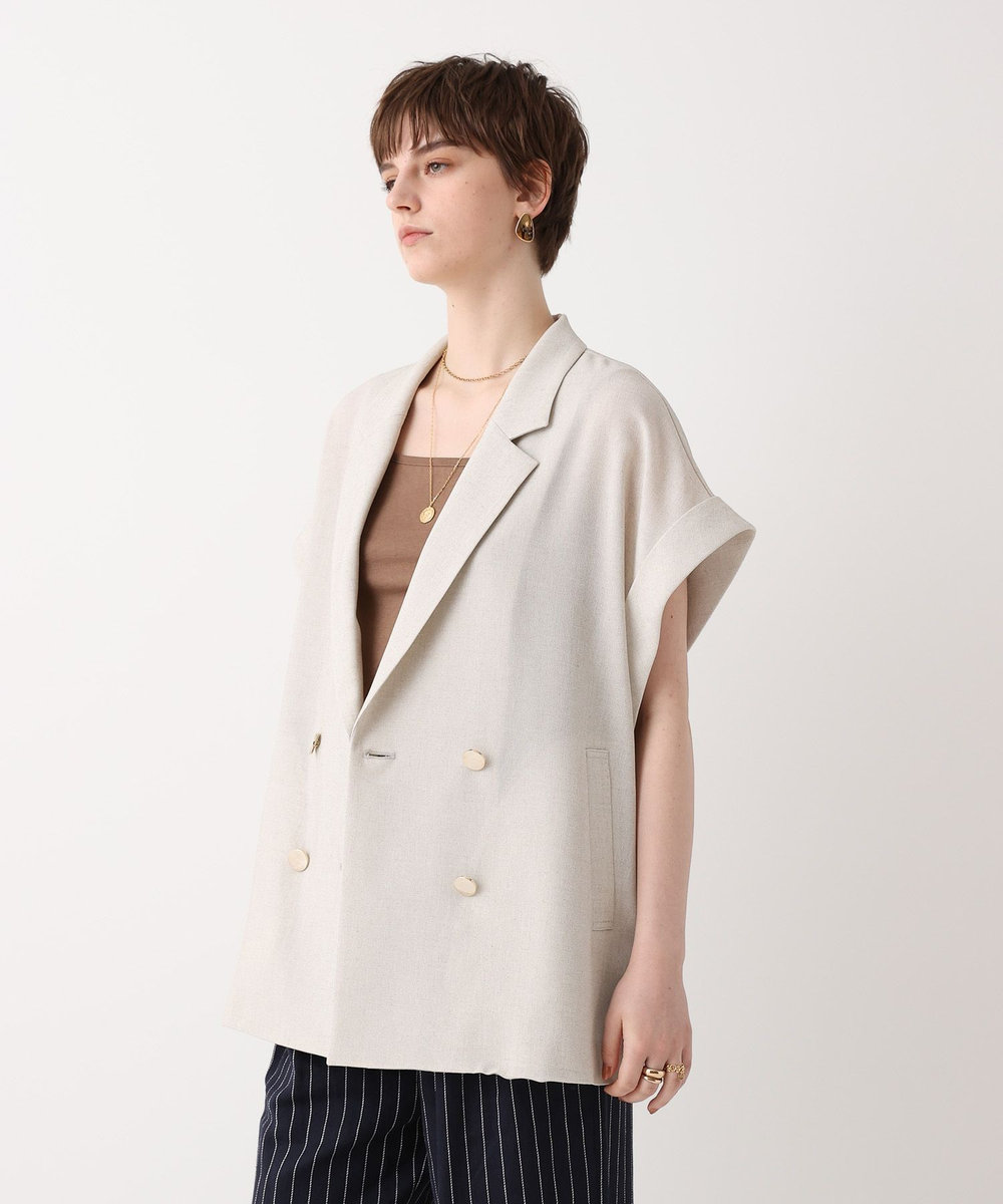 allureville ◇スラブメッシュフレンチスリーブジャケット ベージュ (11)