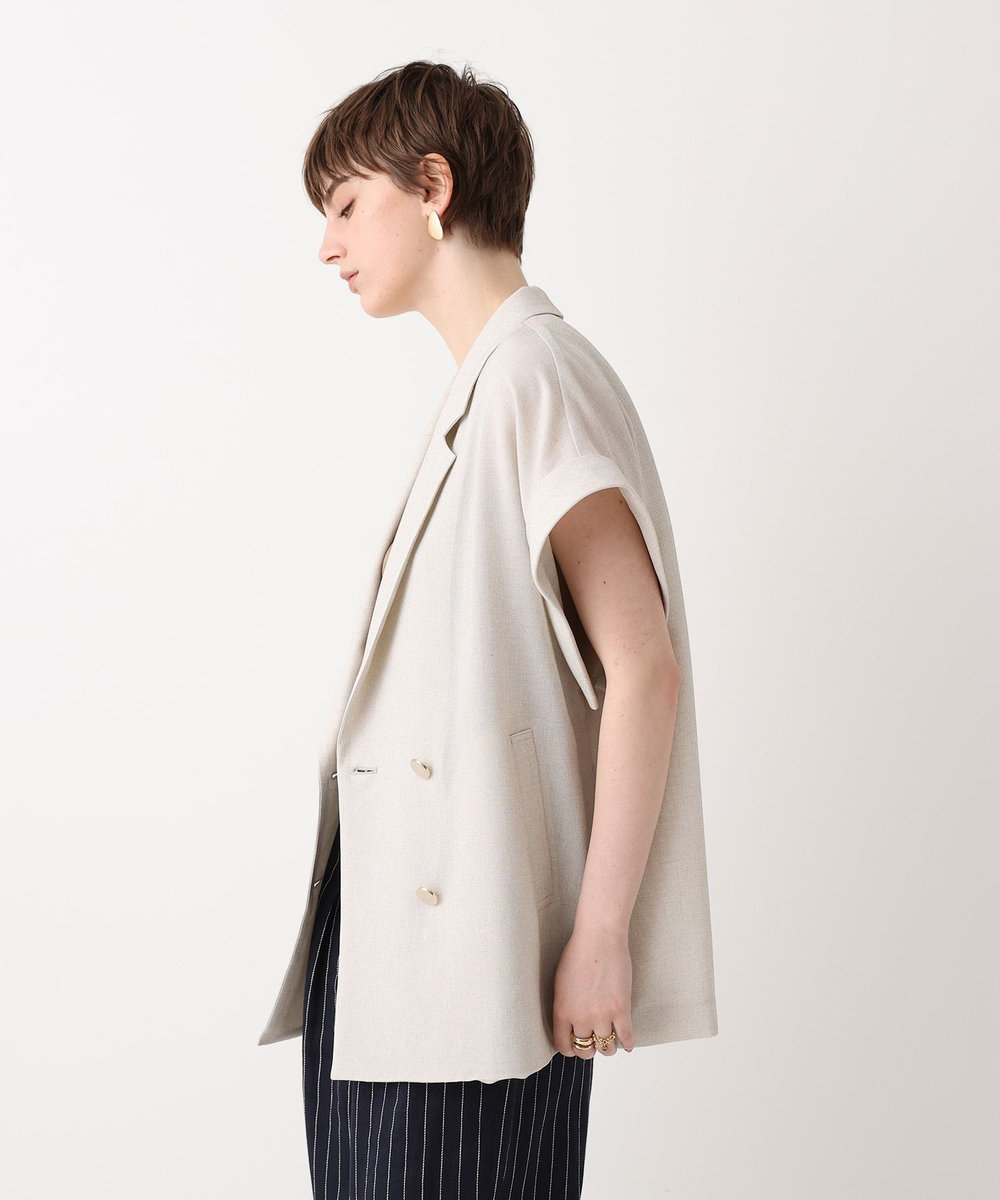 allureville ◇スラブメッシュフレンチスリーブジャケット ベージュ (11)