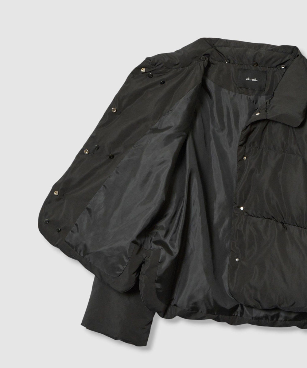 allureville ファーカラーショートダウンコート ブラック (95)