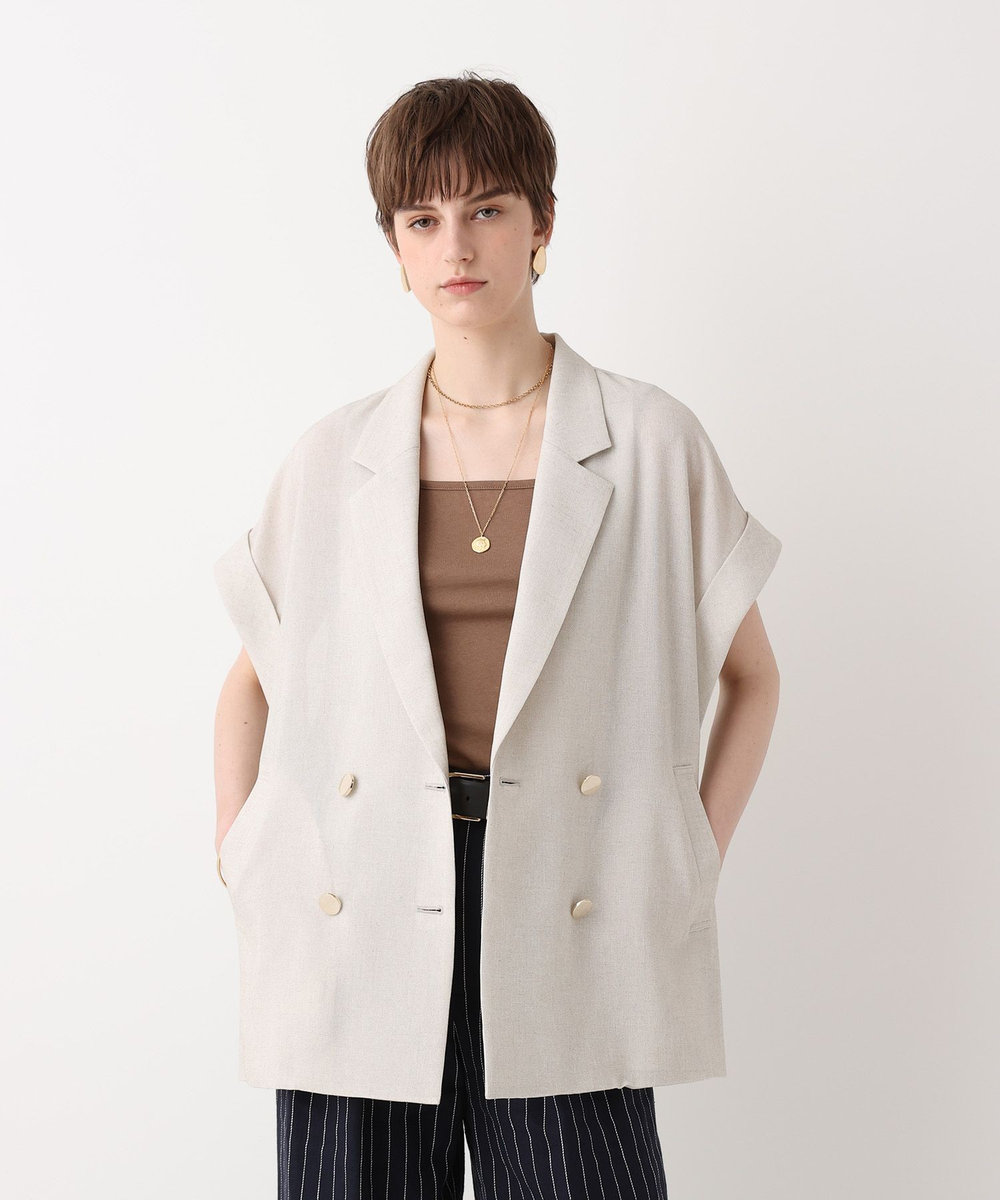 allureville ◇スラブメッシュフレンチスリーブジャケット ベージュ (11)