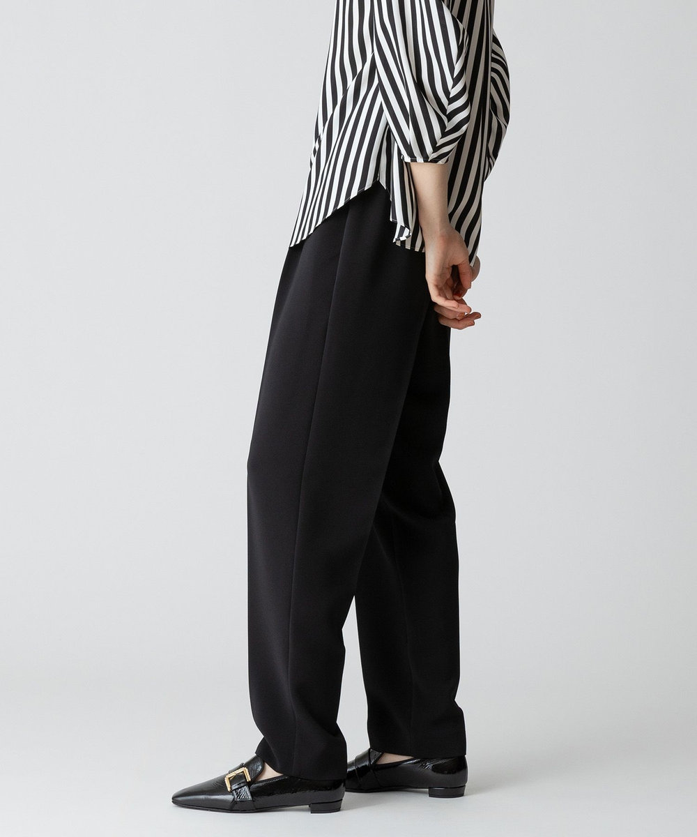 allureville ダブルクロスタックテーパードパンツ ブラック (95)