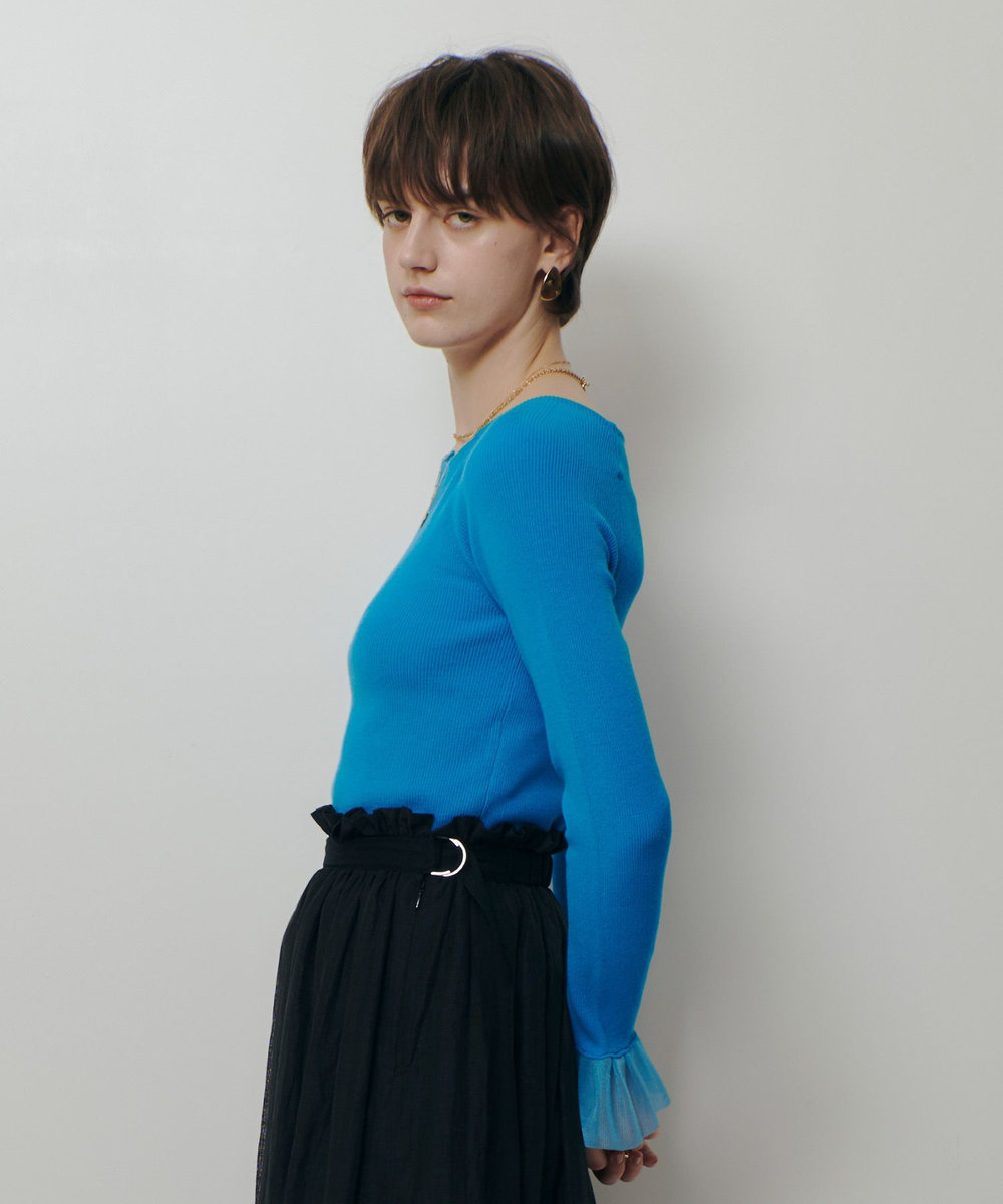 allureville 2WAYネックフリルカフプルオーバー ブルー (61)