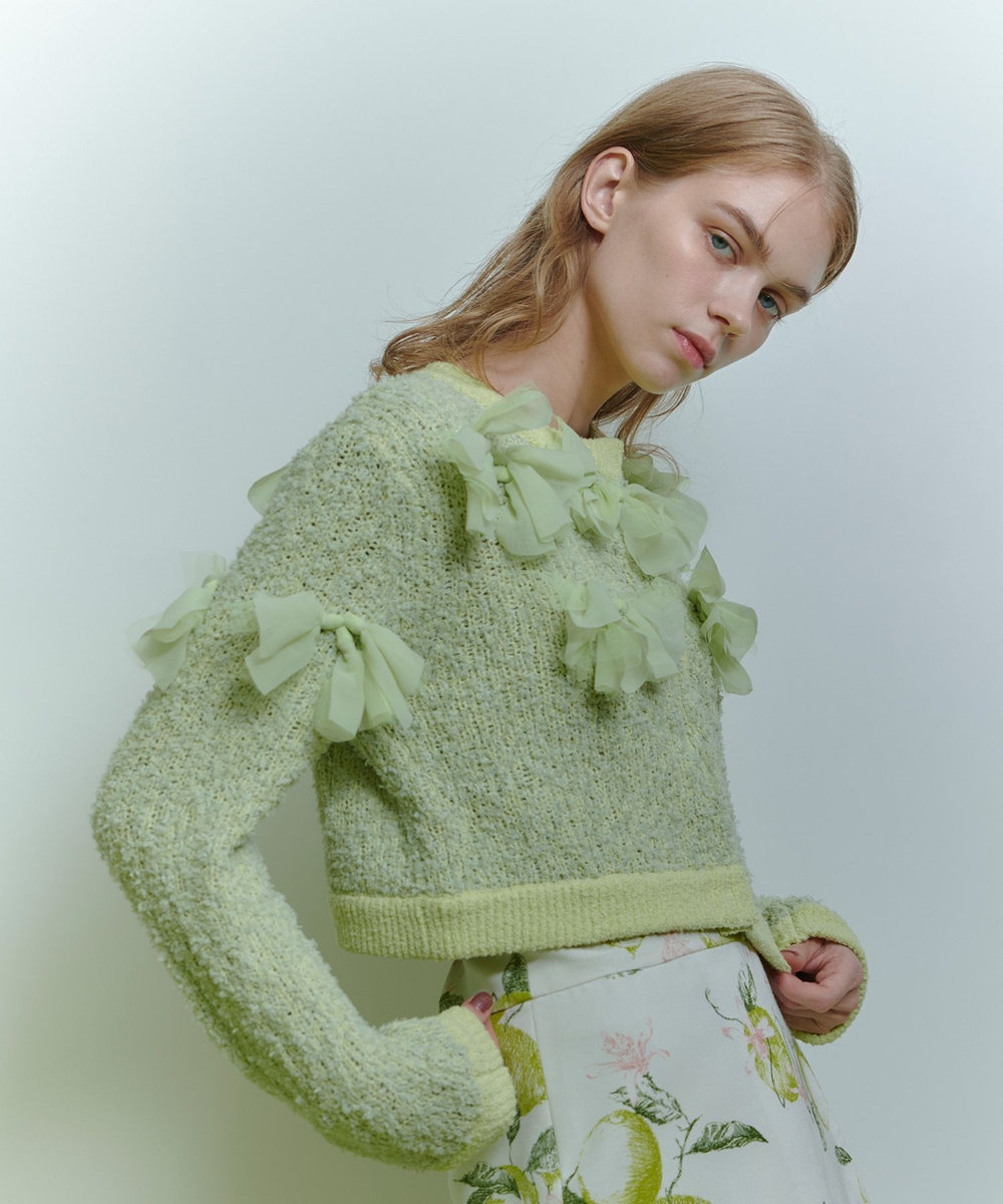 LOULOU WILLOUGHBY 【LOULOU WILLOUGHBY】ペタルパピヨンカーディガン イエロー (21)