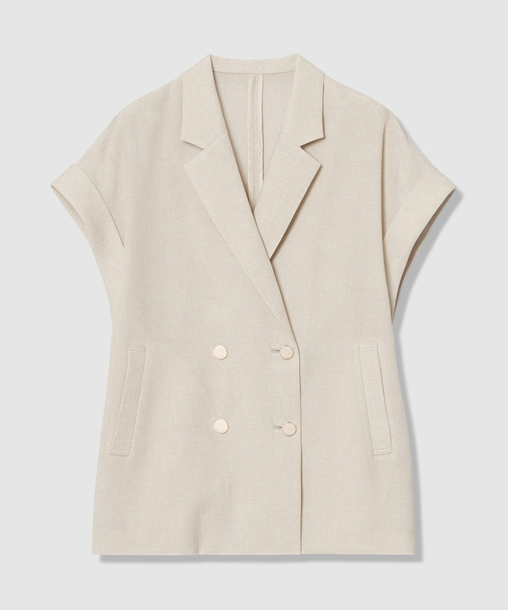 allureville ◇スラブメッシュフレンチスリーブジャケット ベージュ (11)