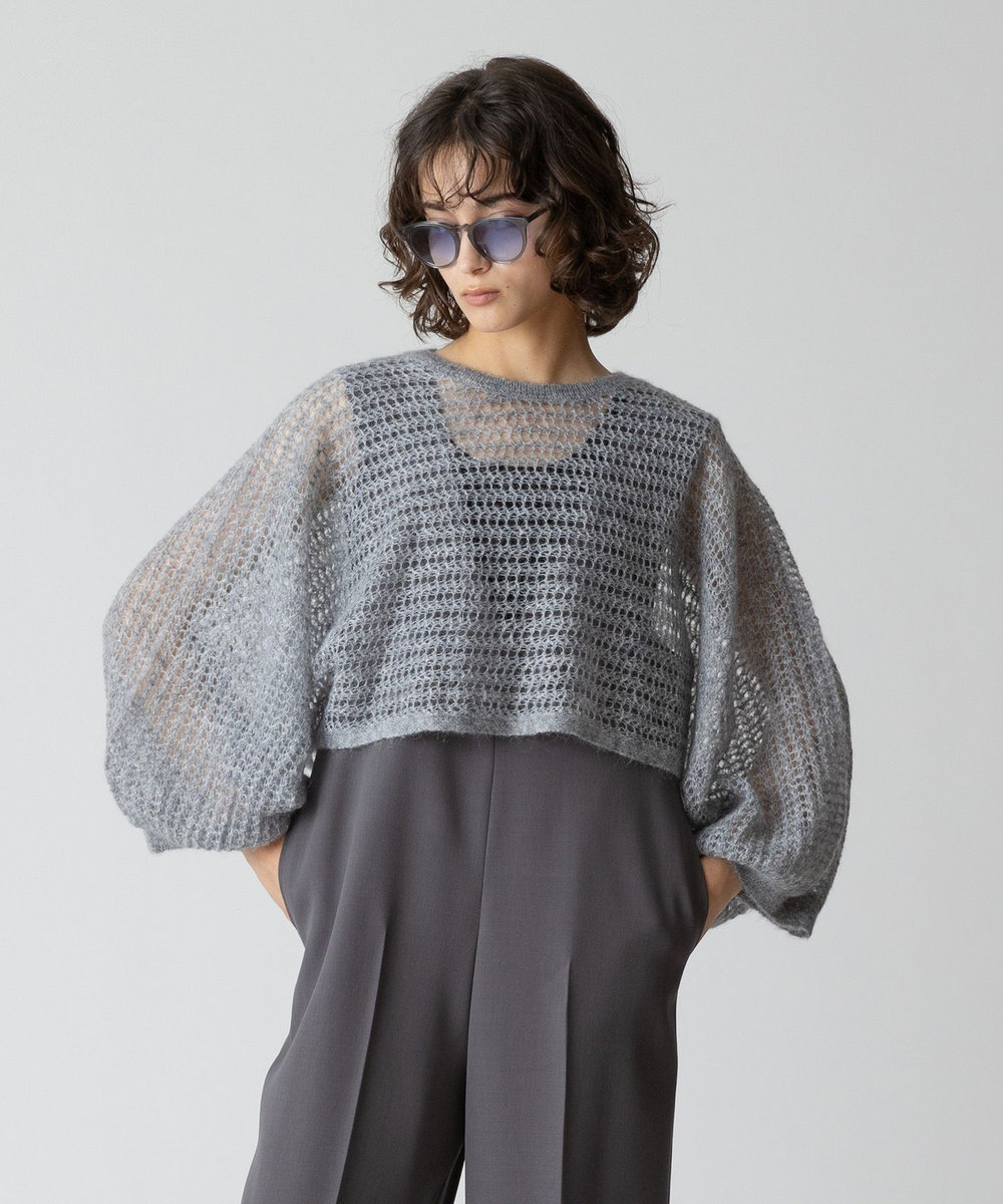 allureville ドライモヘヤメッシュプルオーバー ライトグレー (91)