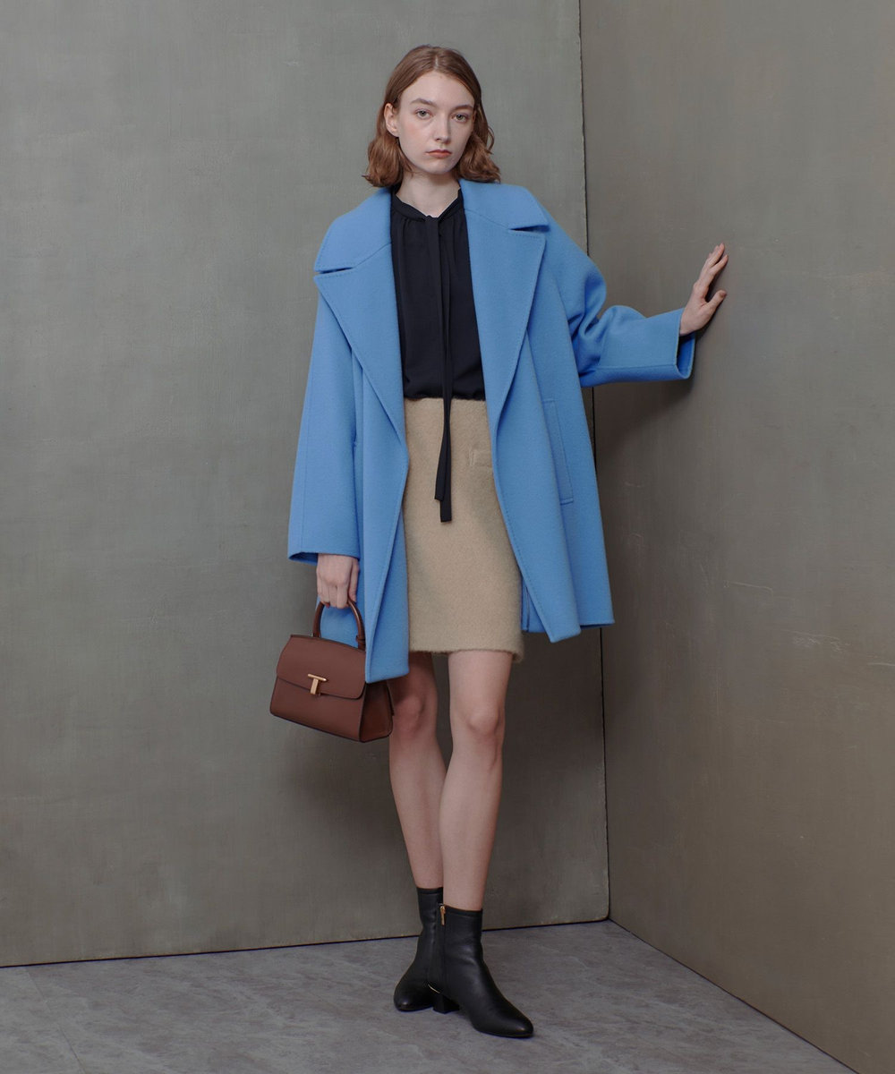 allureville リバービッグカラーミドル丈コート サックス (63)