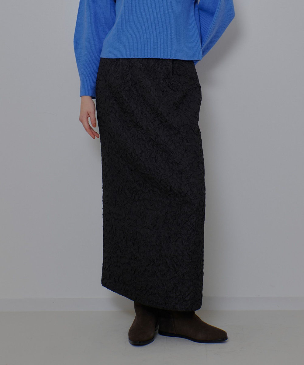 allureville フクレジャガードペグトップスカート ブラック (95)