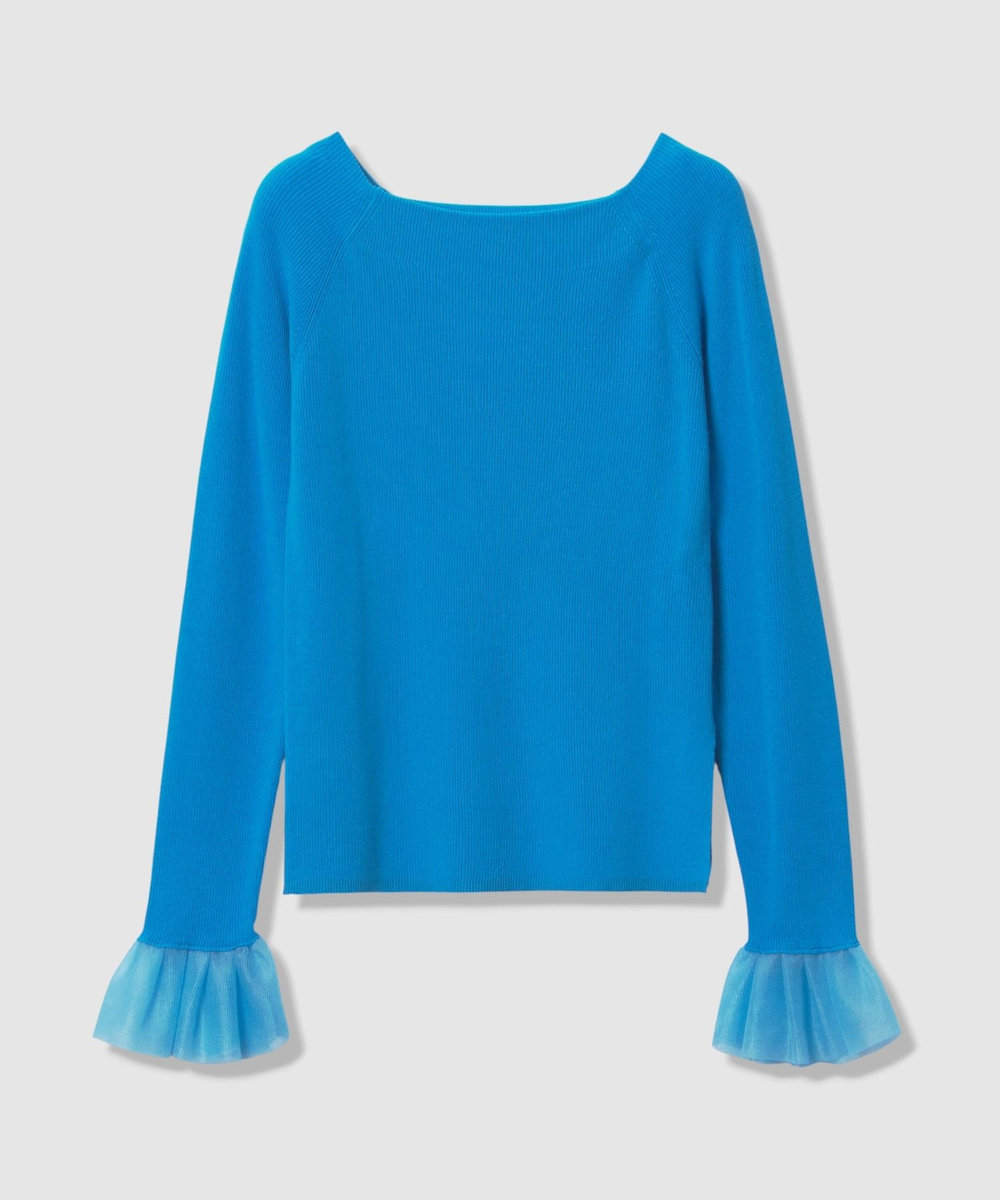 allureville 2WAYネックフリルカフプルオーバー ブルー (61)