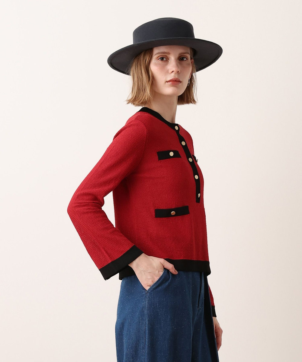 allureville バイカラーヘンリーネックプルオーバー レッド (43)