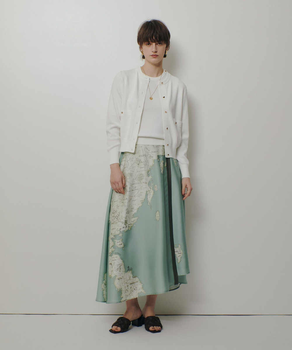 allureville マッププリントフレアラップスカート ミントグリーン (73)