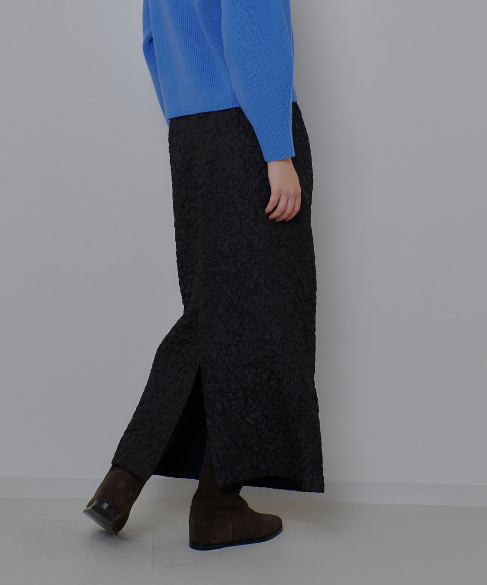 allureville フクレジャガードペグトップスカート ブラック (95)
