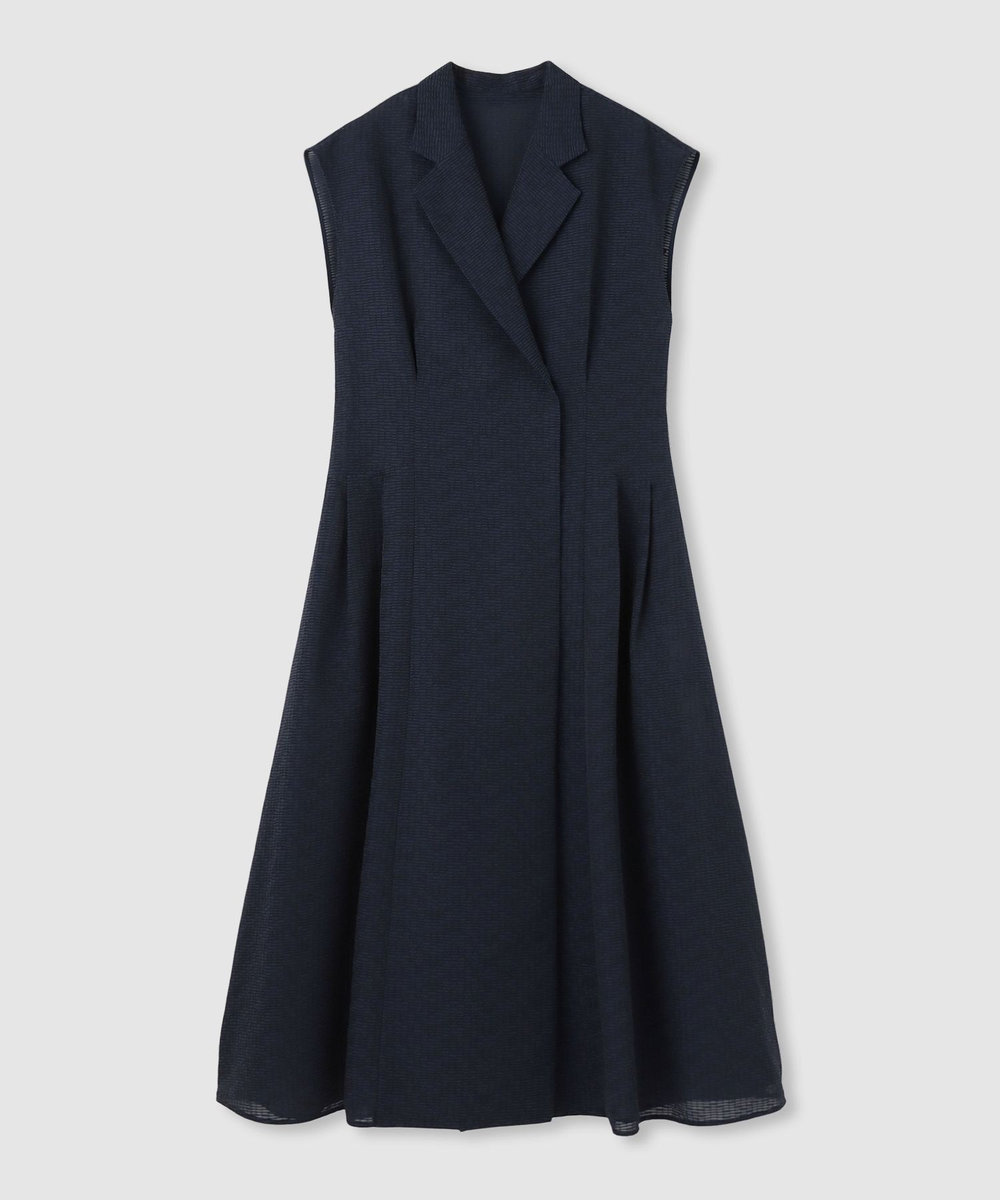 LOULOU WILLOUGHBY 【LOULOU WILLOUGHBY】シアージャガードテーラーワンピース ネイビー (65)