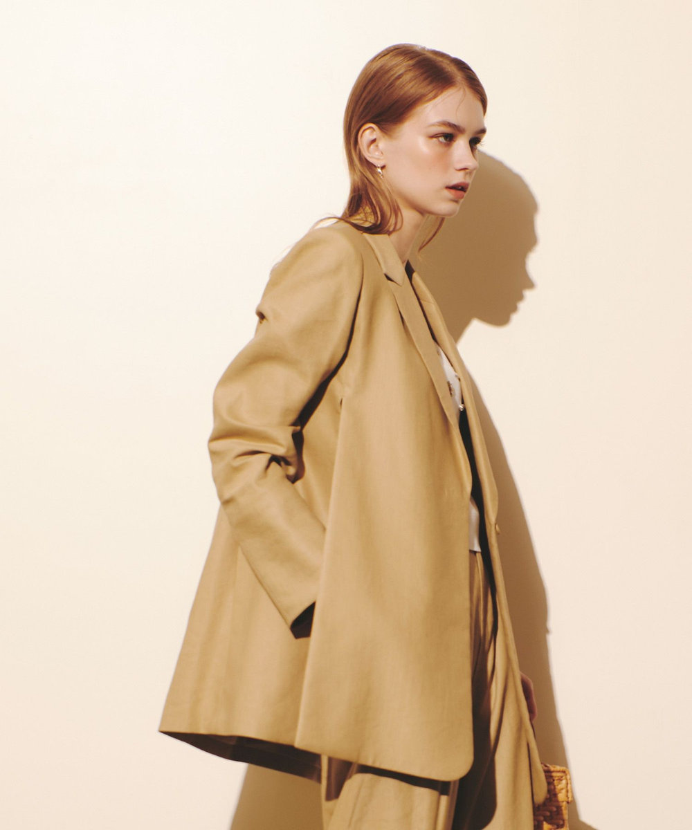 LOULOU WILLOUGHBY NALYA リネンストレッチベルトジャケット ベージュ (11)