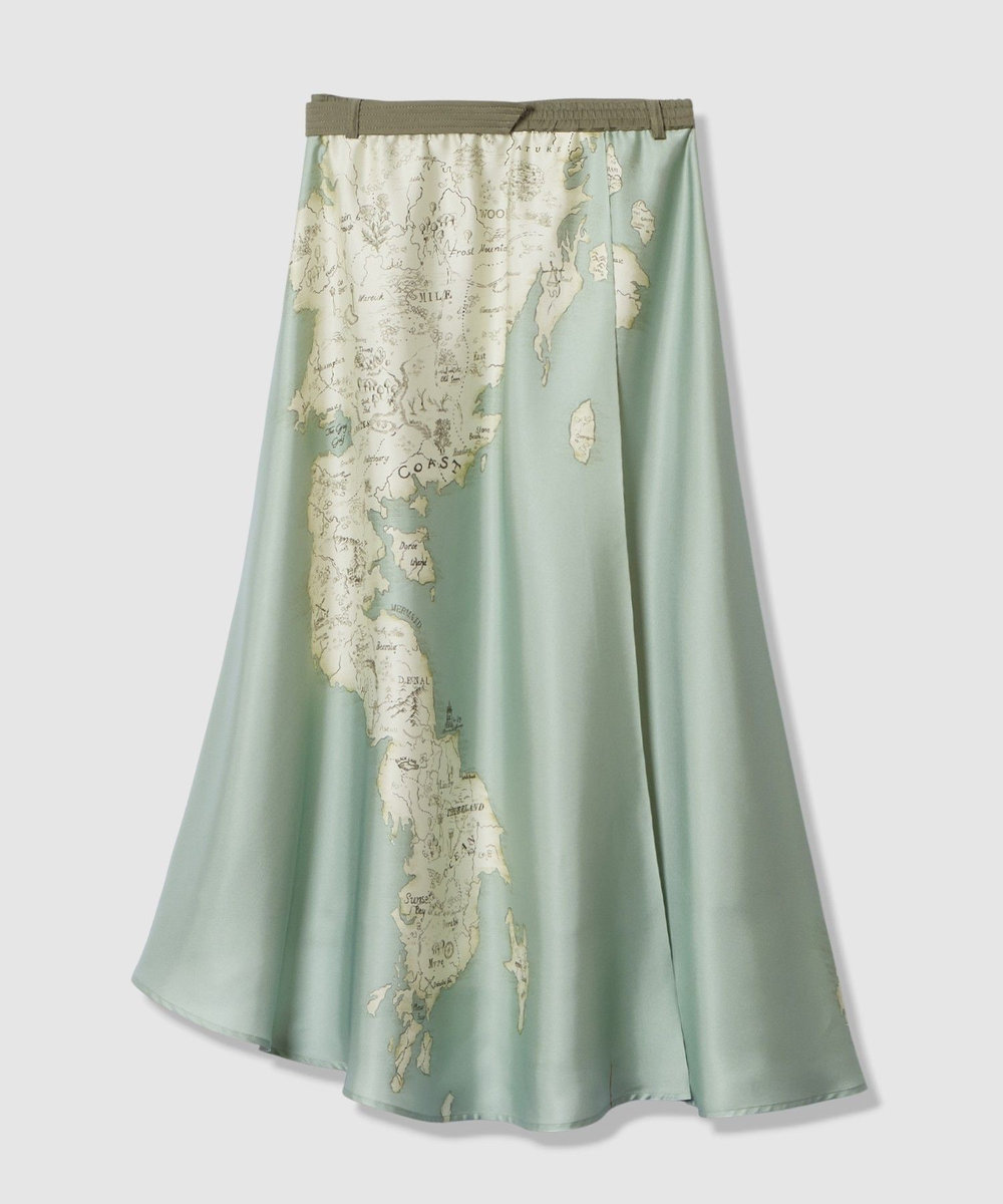 allureville マッププリントフレアラップスカート ミントグリーン (73)