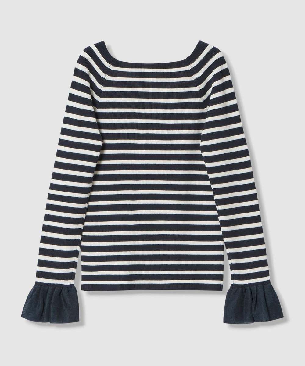 allureville 2WAYネックフリルカフプルオーバー ブルー系 (68)