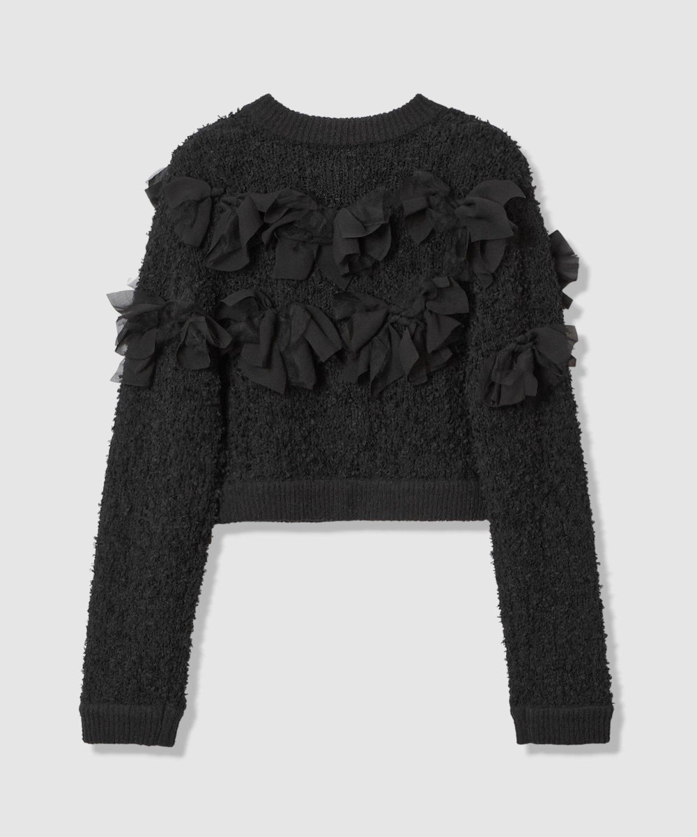 LOULOU WILLOUGHBY 【LOULOU WILLOUGHBY】ペタルパピヨンカーディガン ブラック (95)