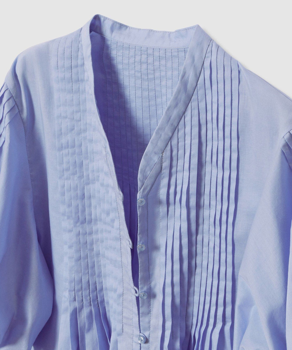 allureville ピンタックデザインスリーブブラウス サックス (63)