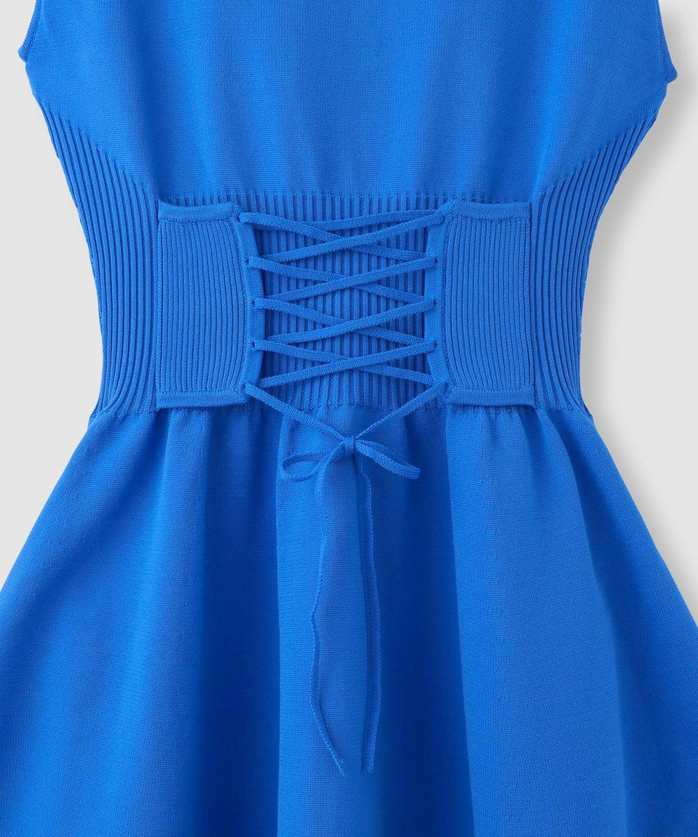 allureville ◇ウエストマークリブワンピース ブルー (61)