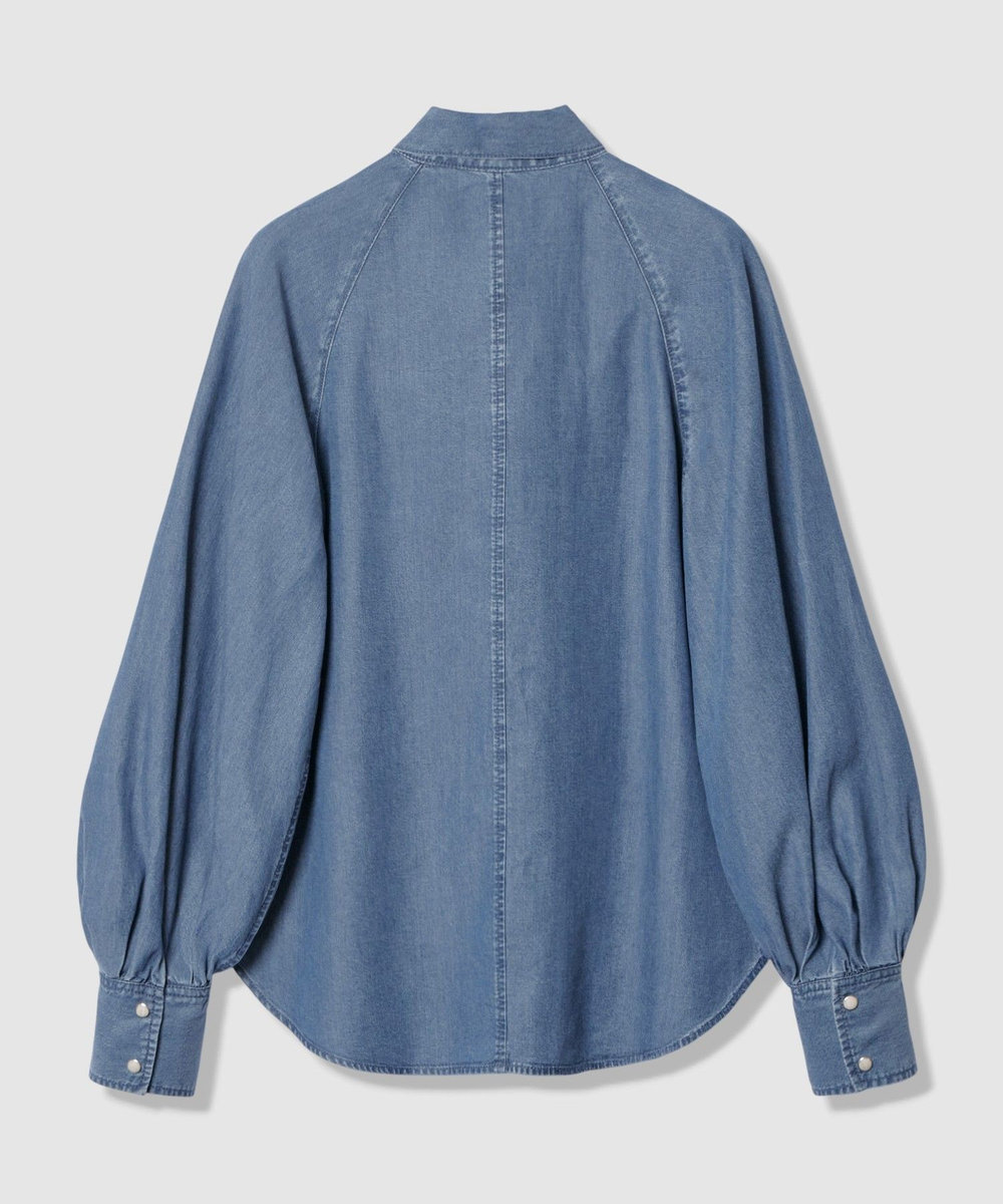 allureville 【WEB・一部店舗別注】デニムボウブラウス ブルー系 (68)