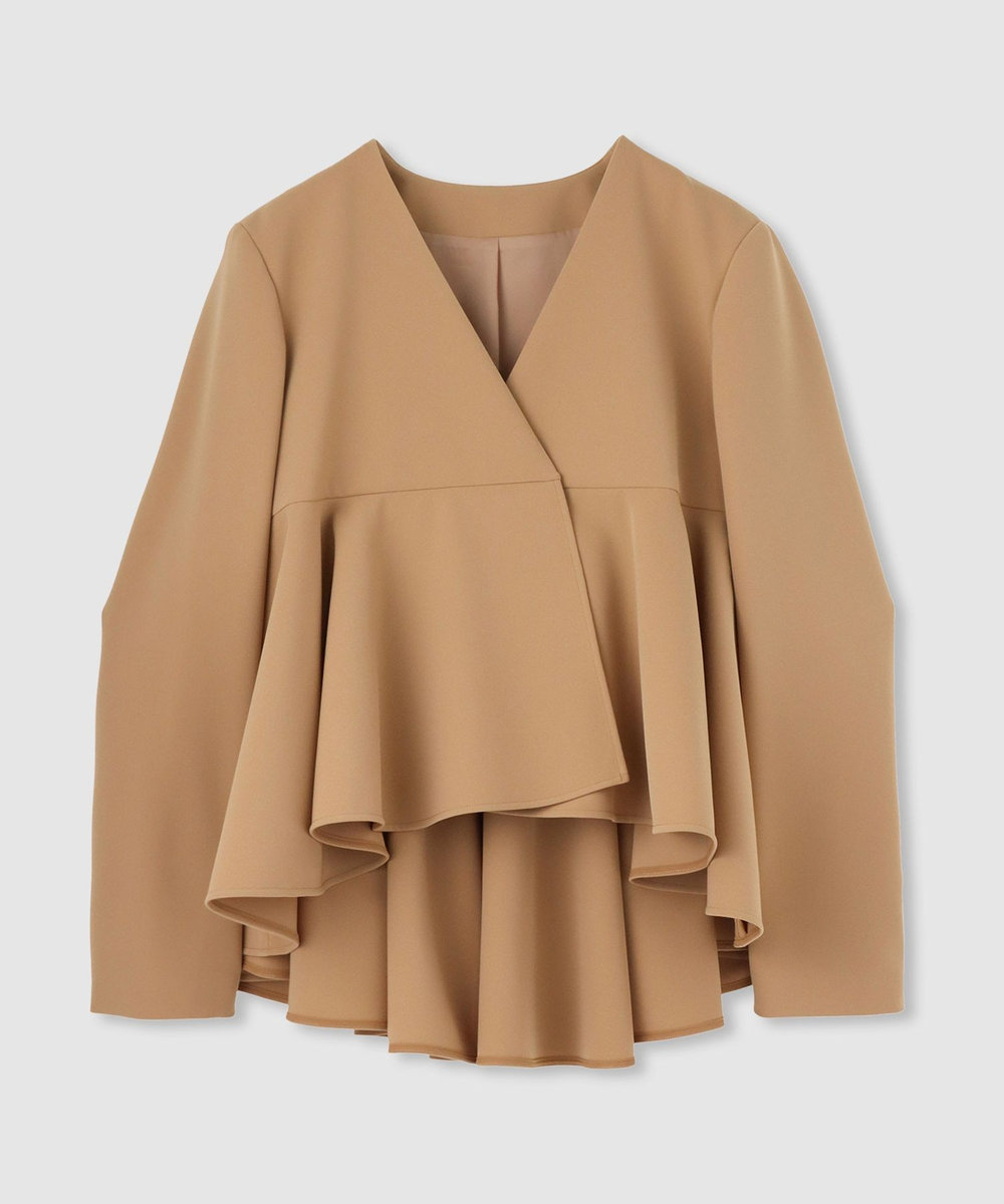 LOULOU WILLOUGHBY 【LOULOU WILLOUGHBY】ダブルクロスフレアペプラムジャケット キャメル (84)