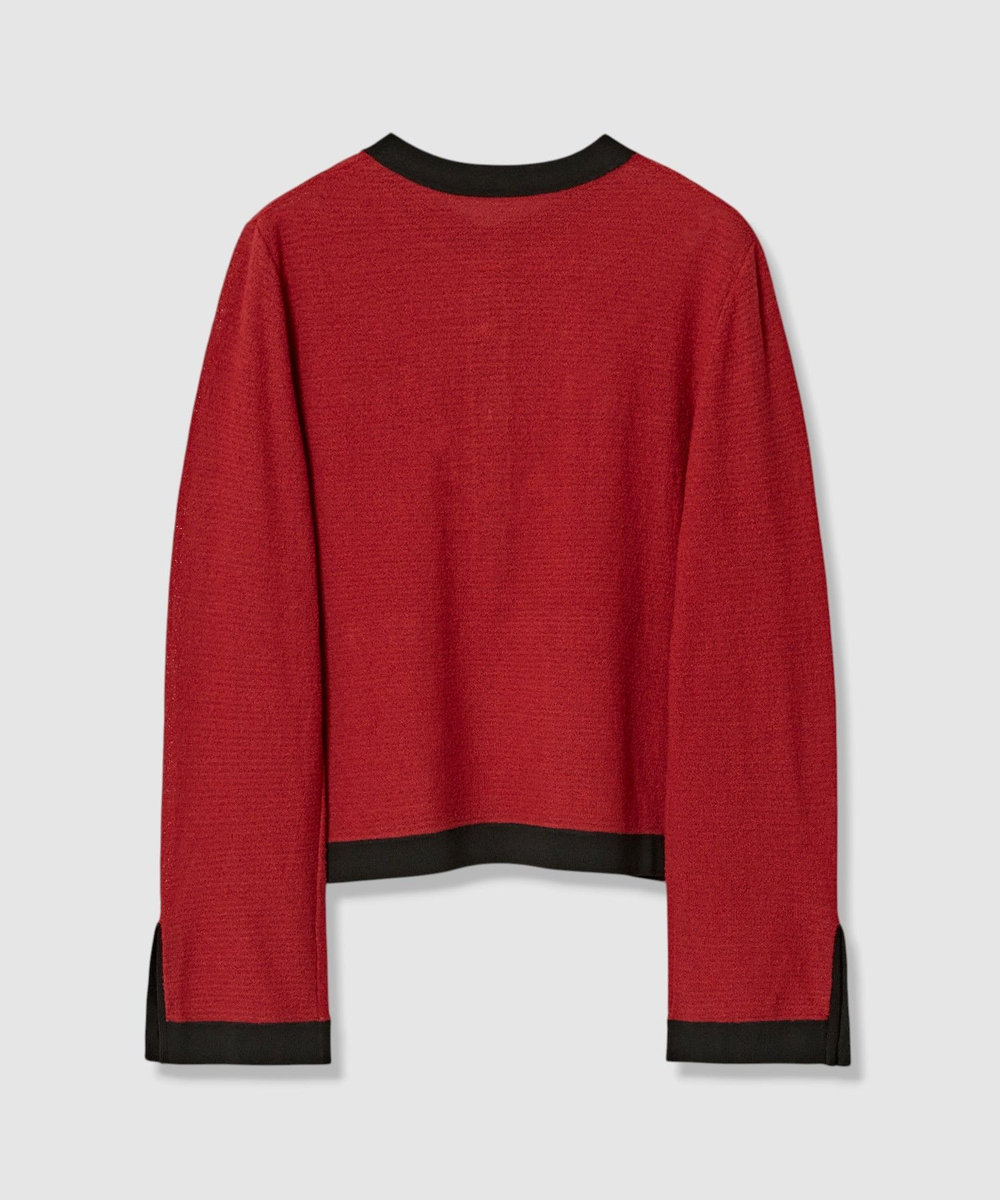 allureville バイカラーヘンリーネックプルオーバー レッド (43)