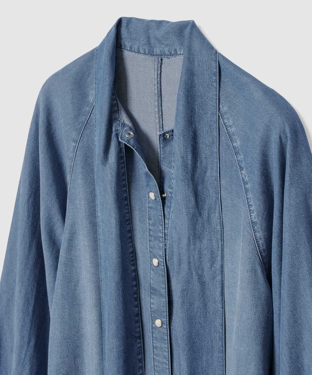 allureville 【WEB・一部店舗別注】デニムボウブラウス ブルー系 (68)