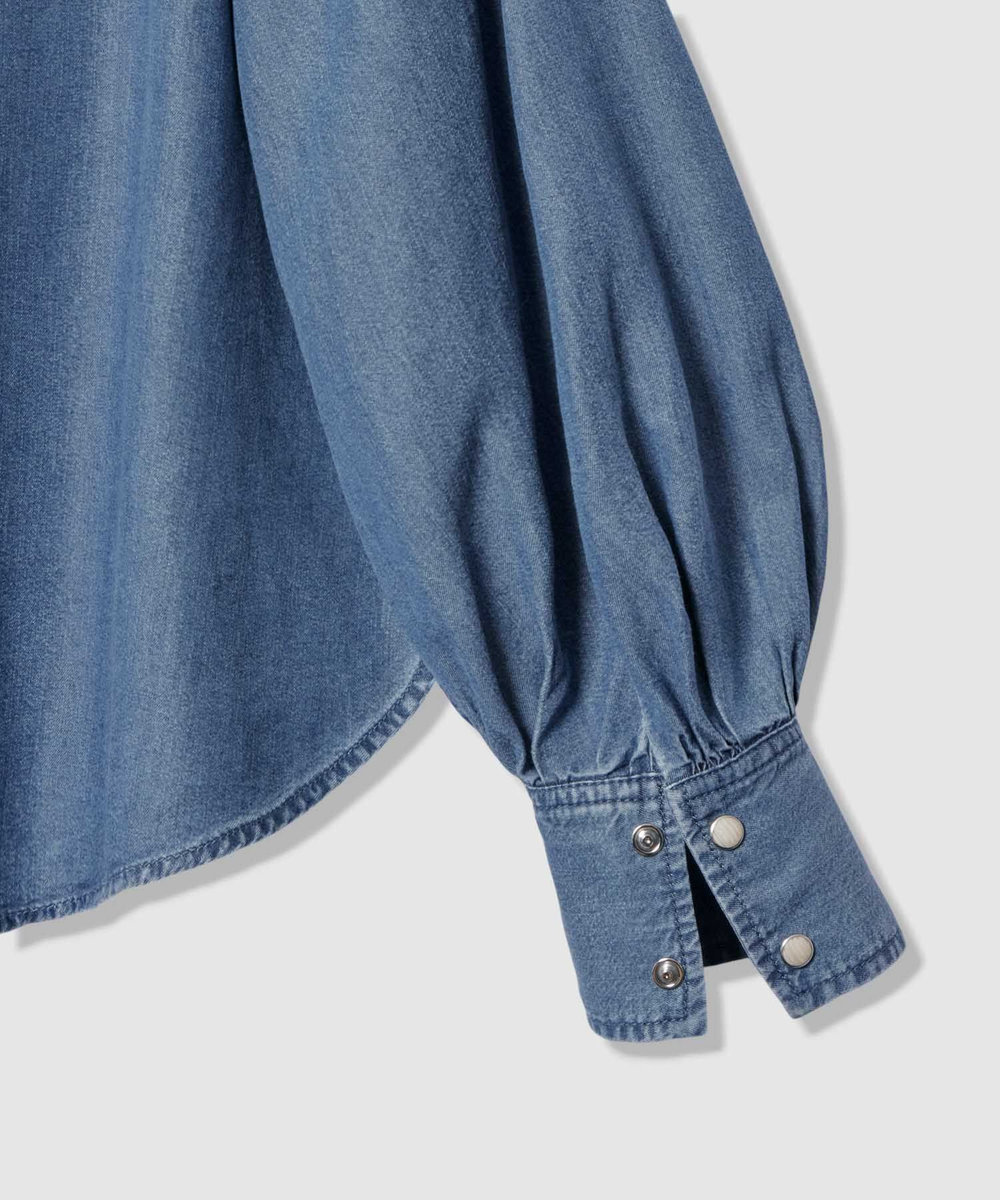 allureville 【WEB・一部店舗別注】デニムボウブラウス ブルー系 (68)
