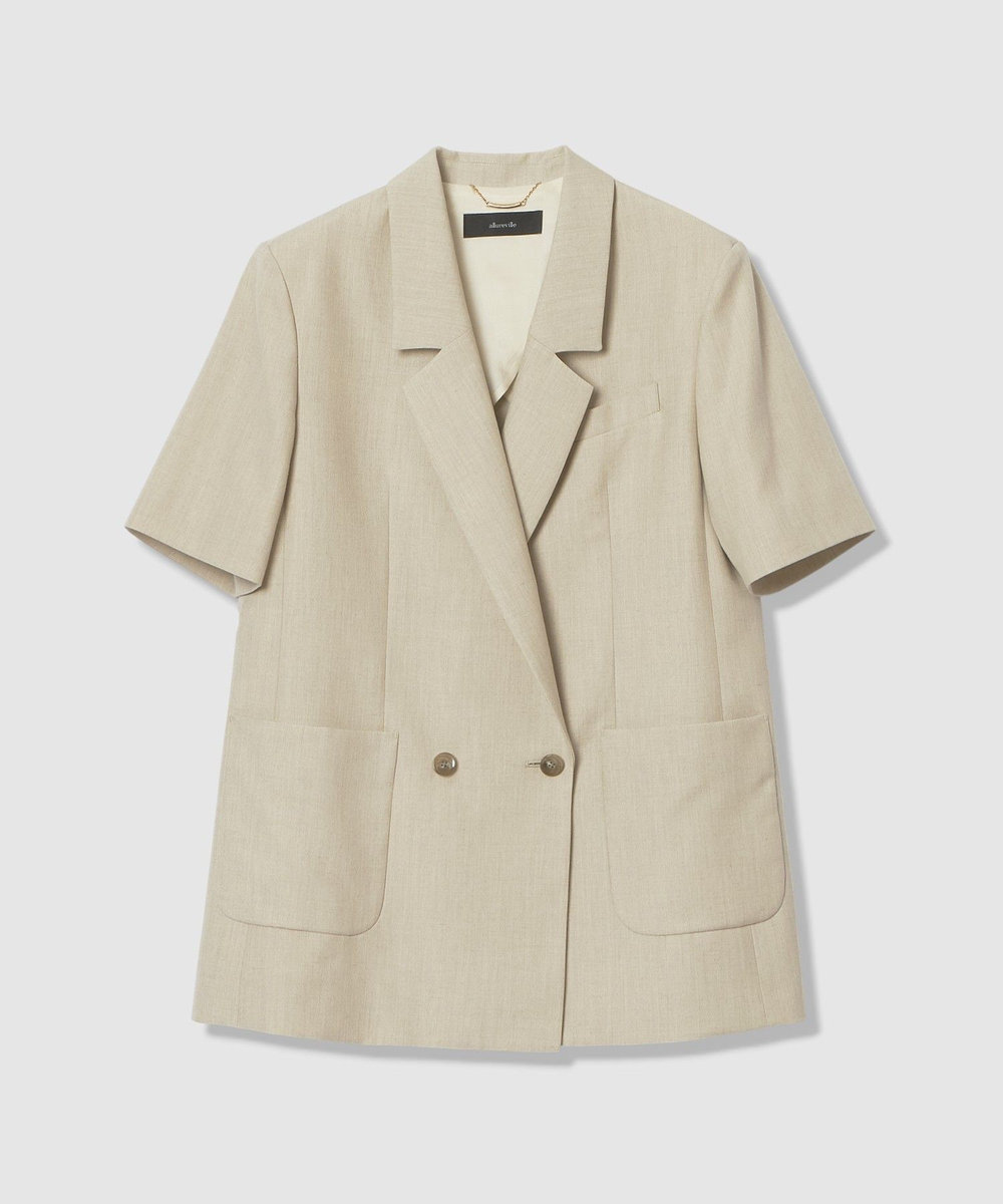 allureville ハーフスリーブジャケット ベージュ (11)