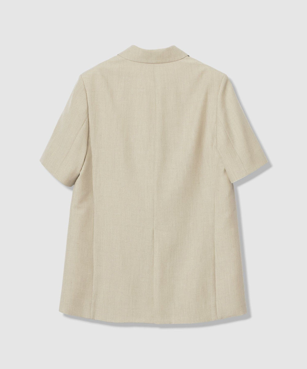 allureville ハーフスリーブジャケット ベージュ (11)