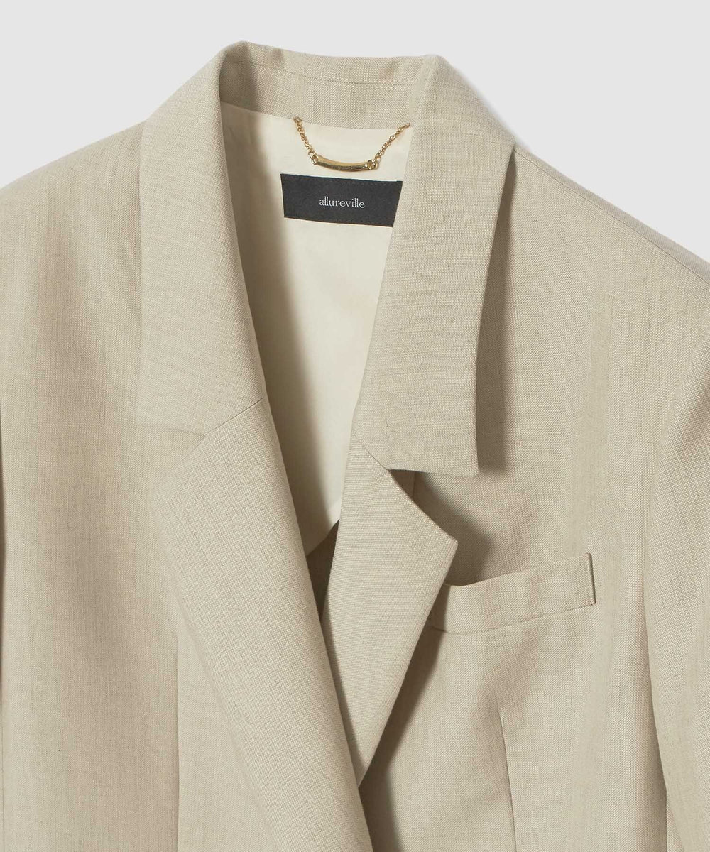 allureville ハーフスリーブジャケット ベージュ (11)