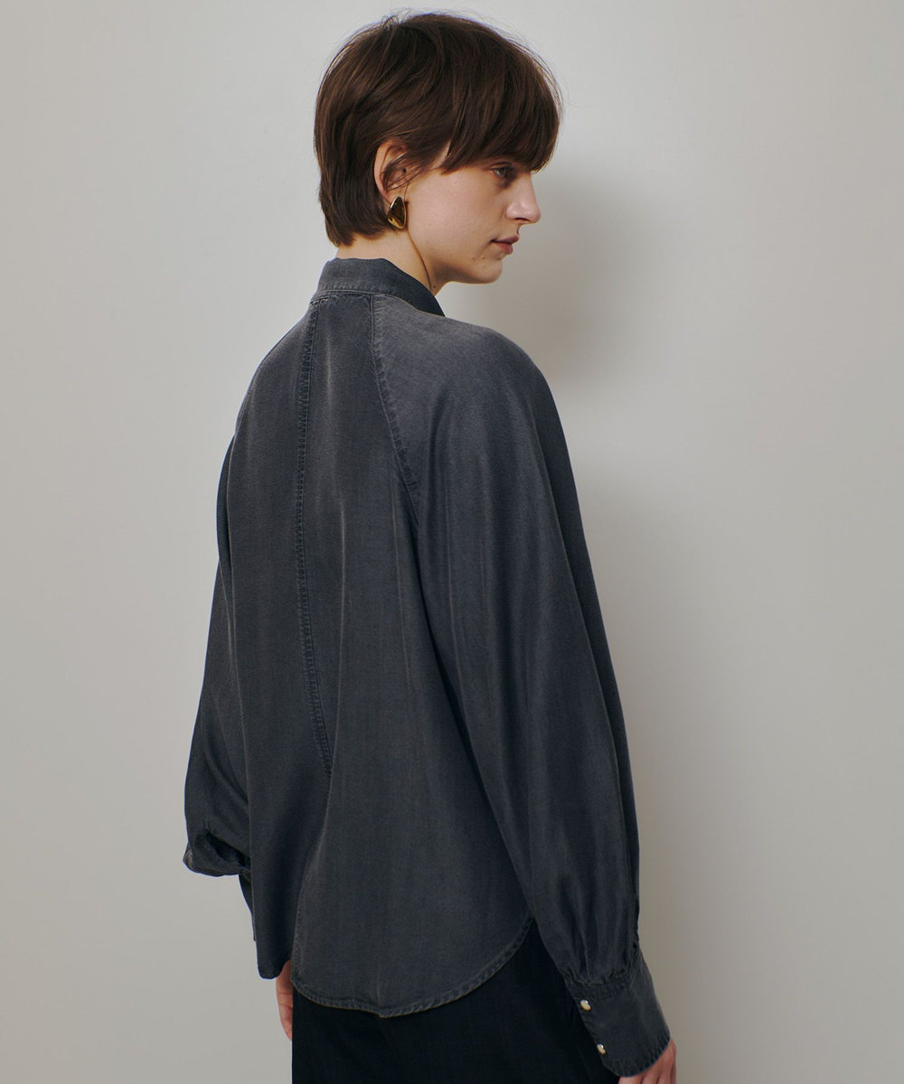 allureville 【WEB・一部店舗別注】デニムボウブラウス ブラック系 (98)