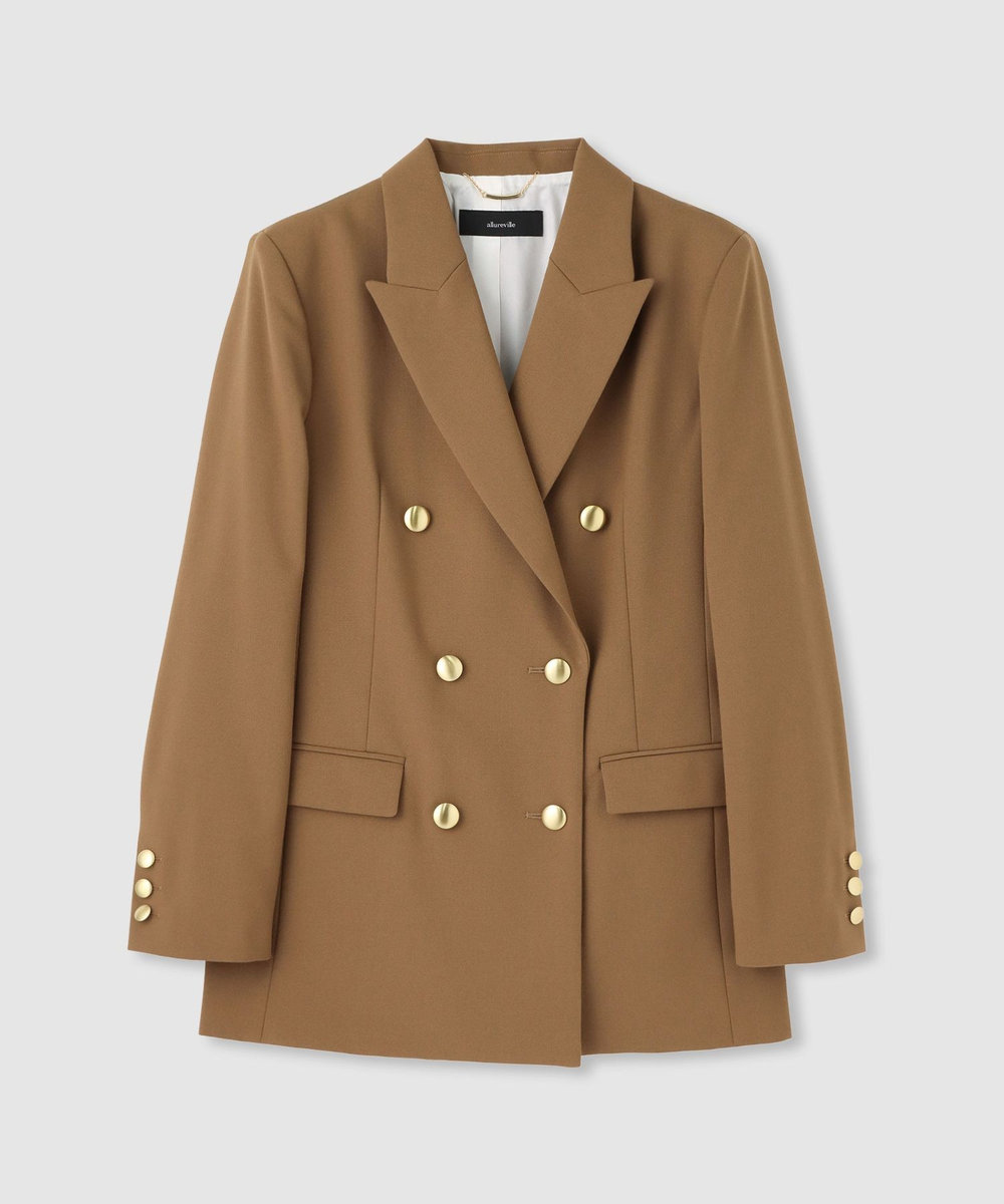 allureville リオペルダブルブレストジャケット キャメル (84)