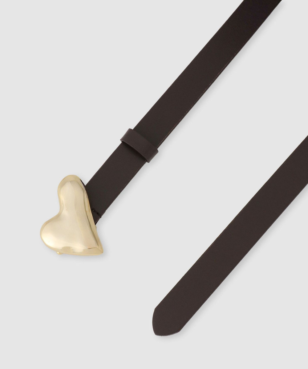 allureville ハートバックルアジャストベルト ダークブラウン (82)