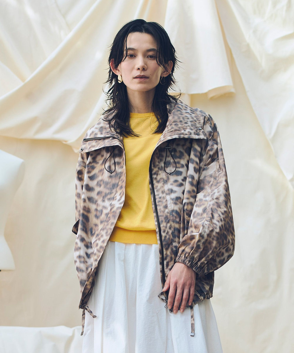 allureville 【ATELIER Line】レオパプリントスタンドカラーブルゾン ブラウン (81)