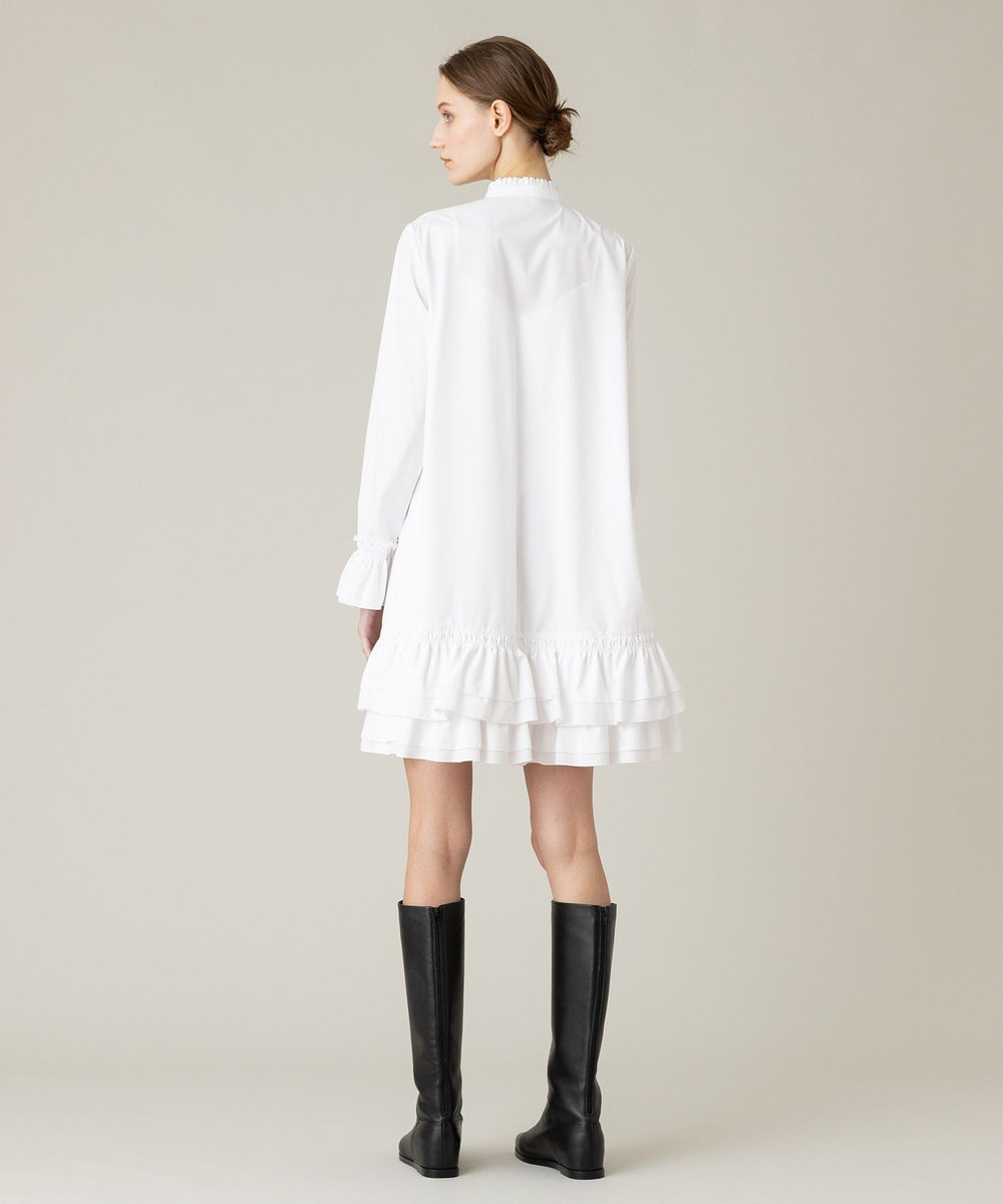 LOULOU WILLOUGHBY ティアードフリルワンピース ホワイト (01)