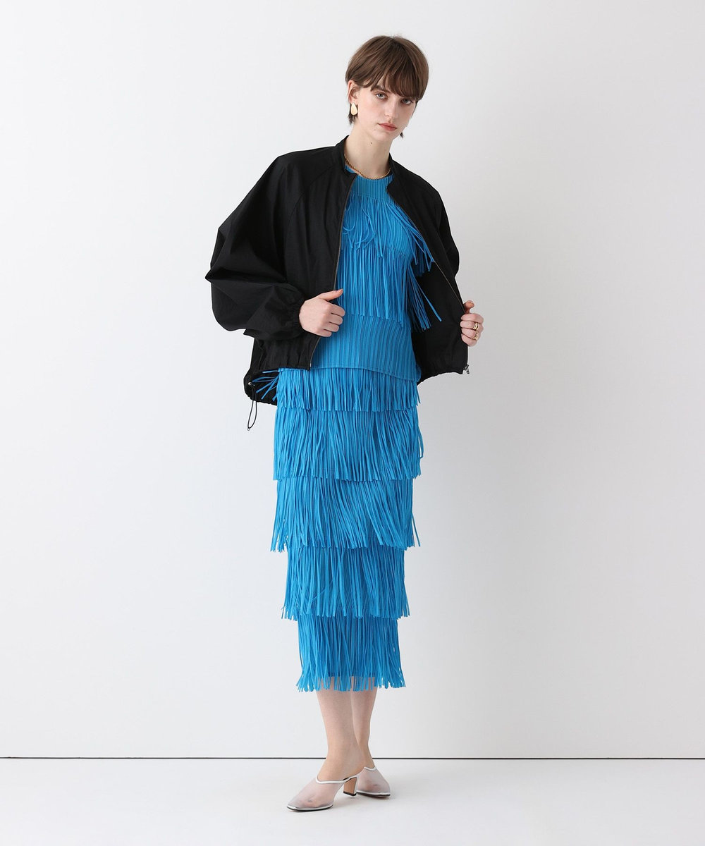allureville プリーツフリンジスカート ターコイズ (64)