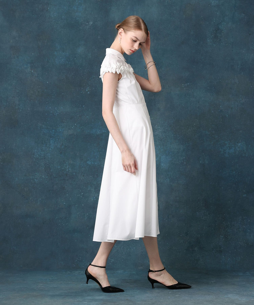 LOULOU WILLOUGHBY メニーリボンシャツワンピース ホワイト (01)