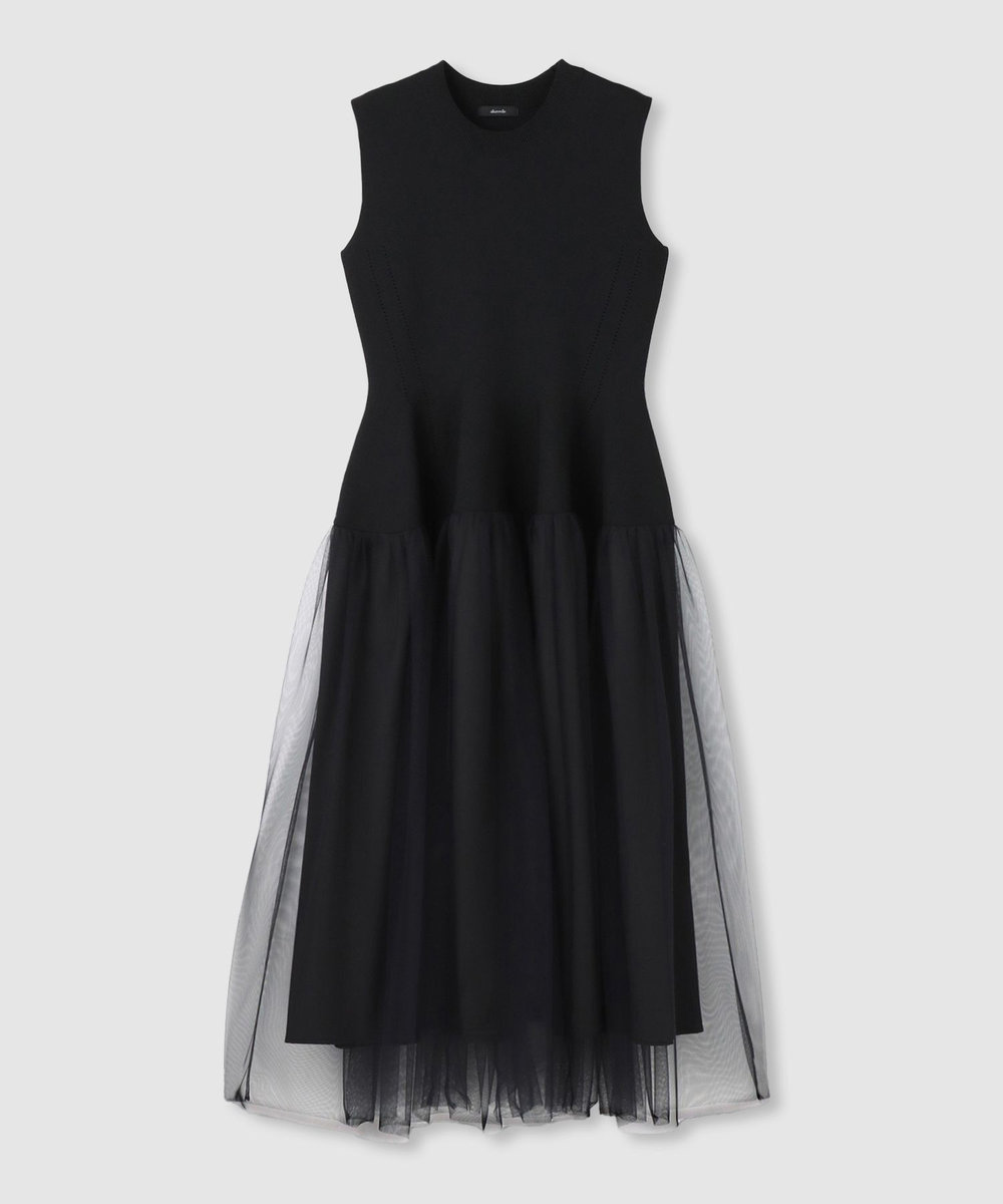 allureville ドッキングタックフレアワンピース ブラック (95)