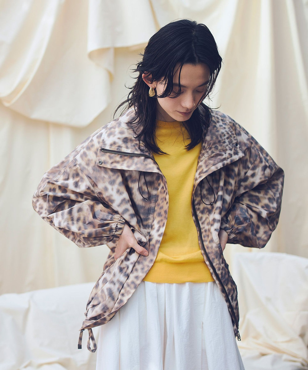 allureville 【ATELIER Line】レオパプリントスタンドカラーブルゾン ブラウン (81)