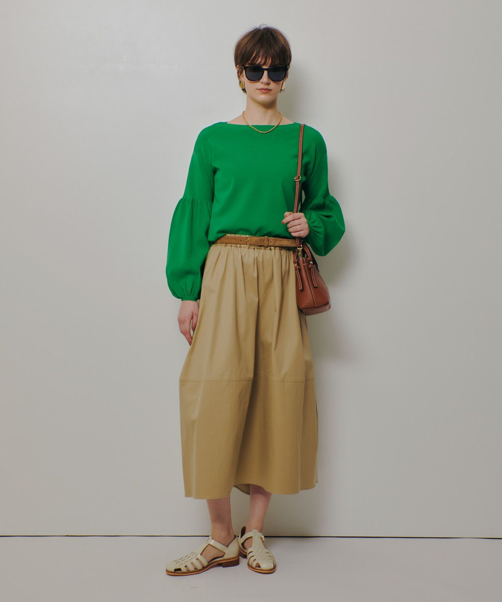 allureville チノバルーンギャザースカート ベージュ (11)