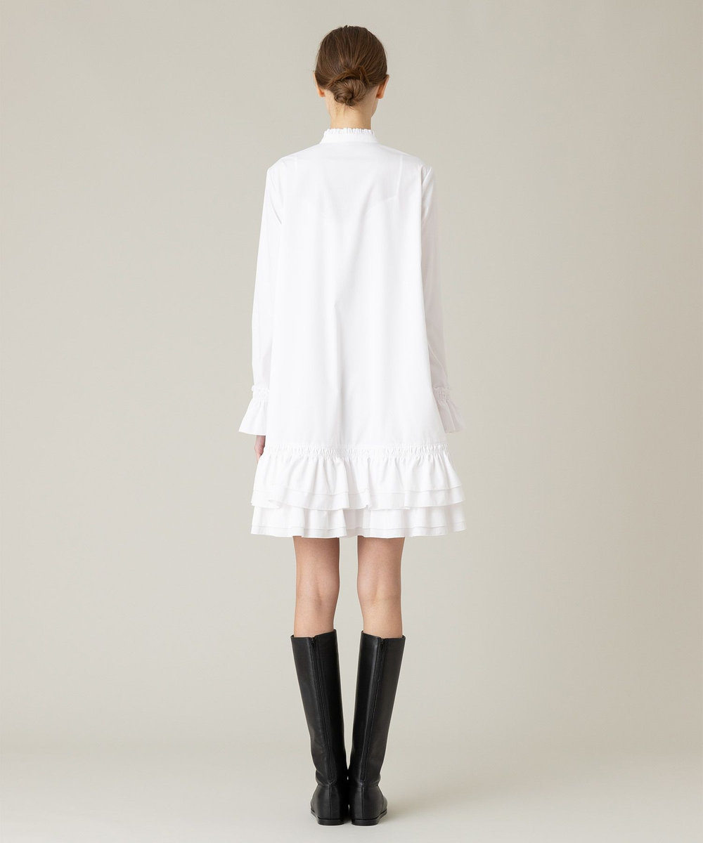LOULOU WILLOUGHBY ティアードフリルワンピース ホワイト (01)